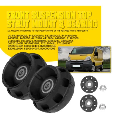 2x Front Suspension Top Strut Mounts & Bearings Kit For Vauxhall Vivaro Renault - Image 1 of 4