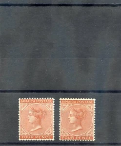 JAMAICA Sc 22a(SG 22)**VF NH 1883 4d RED ORANGE(RED BROWN FOR COMPARISON) $1,200 - Picture 1 of 1