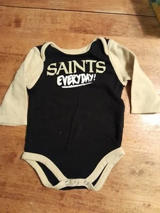 NFL New Orleans Saints Baby 6/9 Month Long Sleeve Bodysuit Gently Worn - Picture 1 of 4