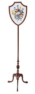 Antique quality Victorian mahogany shield pole screen C1870 - Picture 1 of 6