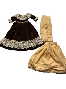 Vintage Puppenkleidung handgefertigtes Kleid unter Rock und Bloomers 13 Zoll lang - Bild 1 von 14