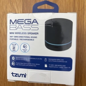 TZUMI MEGA BASS MINI WIRELESS SPEAKER BLUETOOTH - Picture 1 of 10