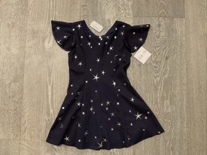 Zoe LTD Neiman Marcus Girls Navy Blue Glitter And Stars Dress Size 7 New - Picture 1 of 8