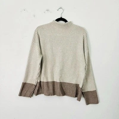 Suéter Rachel Zoe Crema y Marrón Acogedor Cuello Capucha Tejido Para Mujer Talla XL Foto 1 de 4