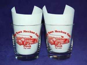 Vintage Old Town Mexican Grill Double Old Fashioned Rocks Bar Glasses Set of Two - Picture 1 of 3
