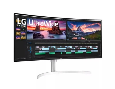 LG UltraWide 21:9 38WN95C-W 38" QHD+ IPS LED Curved Monitor - White - Image 1 of 2