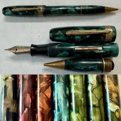 Combo de pluma estilográfica y lápiz Wearever - 5 3/4” mármol azul - pluma 4 Foto 1 de 4