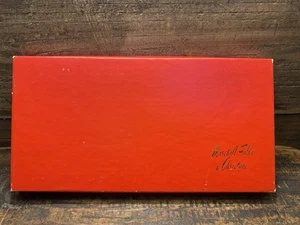 Vintage Marshall Field’s Christmas Gift Box Red Gold Script 8” Holiday - Picture 1 of 9