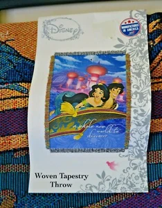 Disney Aladdin Jasmine Woven Tapestry Throw Blanket A Whole New World 48"x60" - Picture 1 of 3