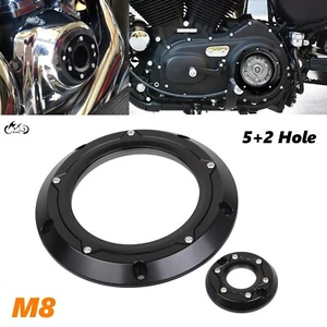 Cubierta de temporizador Derby de motor transparente CNC negra para Harley M8 Touring 17-23 FLHR - Imagen 1 de 10