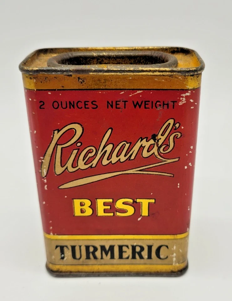 Vintage Richard’s MFG Co Spice Tin - Tumeric-Portland Oregon Advertising 2oz - Image 1 of 4