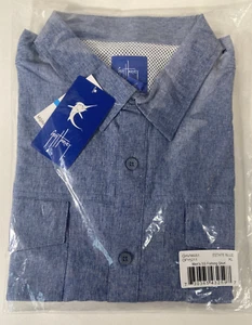 Guy Harvey Estate Blue Short Sleeve Fishing Shirt Size XL - Picture 1 of 5