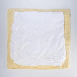Vintage bestickt gelb weiß rechteckig Leinen Tischdecke 2 Stck. Posten 87x70" 130x70" - Bild 1 von 6