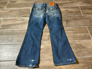 True Religion Billy Boot Boys 6 Blue Jeans Med Wash Flap Pocket Distressed Y2k! - Picture 1 of 7