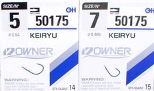 Owner Keiryu Hook, N° 50175, blau - Größe 4, 5, 6, 7, 8, 10, 12, Feedern, Brasse