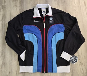 Men's NWT Roots USA Olympics Torino 2006 Jacket Teal/Blue/Black Full Zip Sz 2XL - Picture 1 of 23