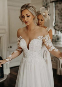 Wedding Dress Size 12/14 Stella York 6646 BOHO Lace & Tulle £1000