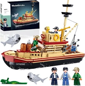 LEGO® City Jaws Fishing Boat 592 PCS Building Toy Set,Toy Boat That Floats - Picture 1 of 6