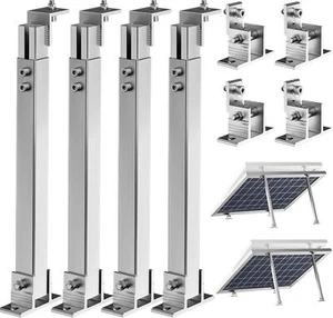 Solar Panel RV Tilt Mount Brackets Set Roof Flat Surface Fixing Adjustable Frame - Picture 1 of 33