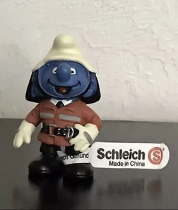 Smurfs Fireman Smurf Firefighter 20465 Rare Vintage Figure Leg Tag Figurine Peyo - Picture 1 of 7
