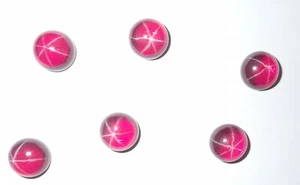 Transparent Star Ruby Round 11x11 mm Cabochon 6 Rayed Lab-created 15 pieces Lot - Picture 1 of 12