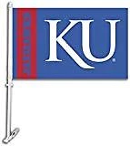 Bsi Products 97114 Car Flag W/Wall Brackett - Kansas Jayhawks