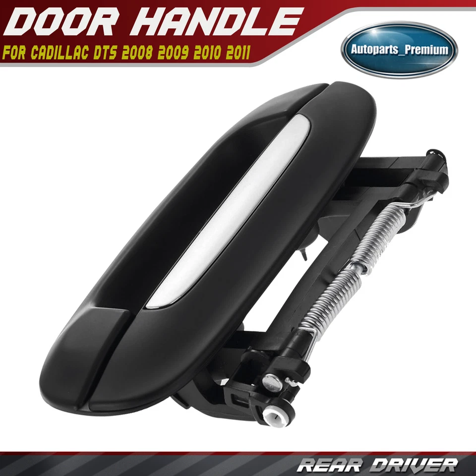 Manija de puerta exterior del lado del conductor trasero negra + cromada para Cadillac DTS 2008-2011 Foto 1 de 4