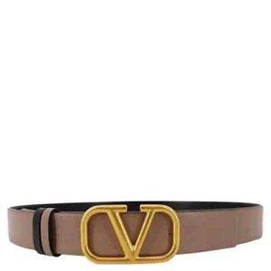 VALENTINO Garavani VLogo Signature Leather Reversible Belt Beige - Picture 1 of 12