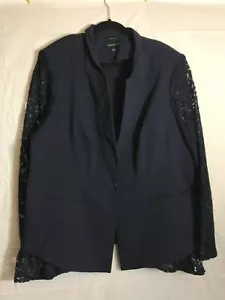 Blazer Lane Bryant "The Bryant Blazer" Azul Para Mujer Talla 24 Con Cordones Manga Floral - Imagen 1 de 6