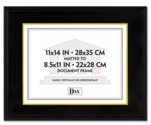 DAX 1511TB Hartholz Dokumenten-/Zertifikatrahmen mit Passepartout 11 x 14 schwarz - Bild 1 von 2