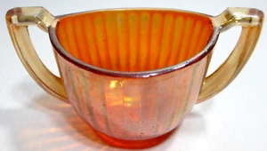 Vintage Imperial Carnival Glass Open Sugar Bowl Handles Lustre Clear Marigold - Picture 1 of 6