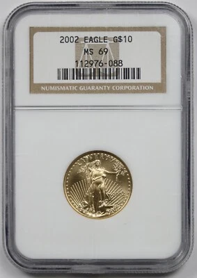 2002 Gold Eagle $10 NGC MS 69 (Quarter-Ounce) 1/4 oz Fine Gold - Image 1 of 4