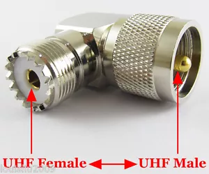 Adaptador coaxial RF ángulo recto 1 pieza latón UHF PL259 macho a UHF SO239 hembra nuevo - Imagen 1 de 6
