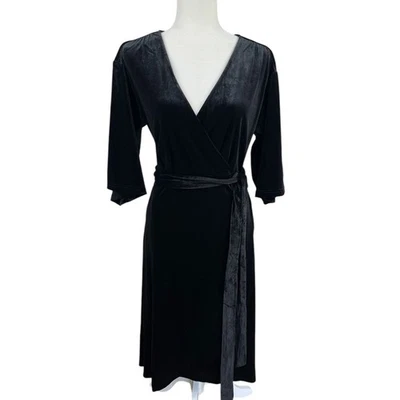 Modcloth Velvet Wrap Midi Dress Retro Whimsigoth Boho Witchy Size Large NEW - Image 1 of 4