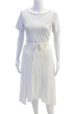 ALC женщин подпоясанный ассиметричный Midi носовой платок юбка белый размер 2 - Изображение 1 из 4