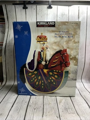 Kirkland Santa Caballo Mecedor de Madera Cascanueces Decoración de Navidad Grande 18"  Foto 1 de 4