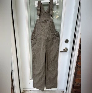 VTG 90s No Excuses Khaki Womens Jean Bib Overalls Cargo Carpenter Size Medium - Bild 1 von 4