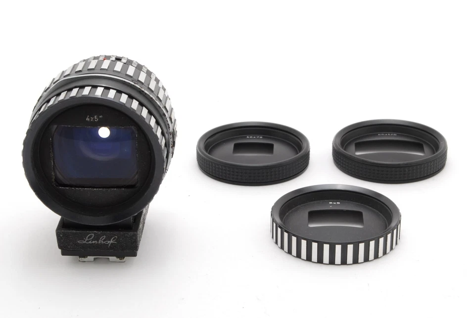 4 máscaras [EX+5] Linhof 9x12 4x5 75-360 mm zoom universal visor buscador #7137 Foto 1 de 4