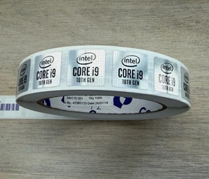 Bulk Roll Intel CORE i9 10th GEN Computer Sticker Logo Decal 18mm Silver - Picture 1 of 3