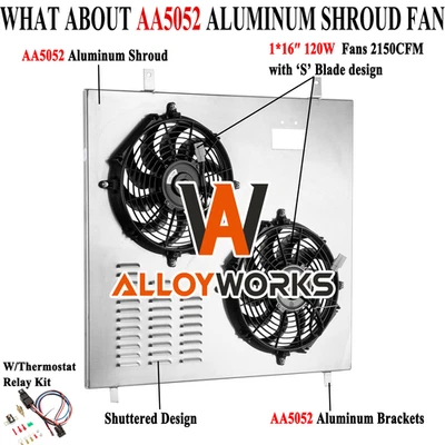 Shroud Electric Fan+Relay FOR 1999-2005 Ford F250 F350 F450 6.8L/7.3L Super Duty - Image 1 of 4