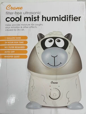 Nursery Humidifier Sheep-Themed Crane Ultrasonic Cool Mist 24 hour gal tank - Image 1 of 4
