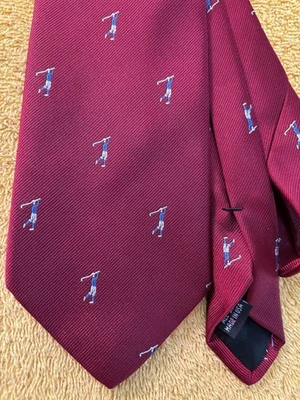NUEVO SIN ETIQUETAS J. Press Tie Golfistas 100% Seda 3.5"W x 57”L Hecho en EE. UU. Foto 1 de 4
