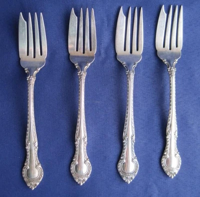 4 tenedores de ensalada Gorham inglés Gadroon de ley sin mono 6,25 pulgadas 150 gramos 1939-91 Foto 1 de 4