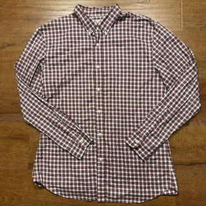 J Press Button Up Shirt Mens XL Red Check Plaid Long Sleeve Classic USA Preppy - Picture 1 of 11