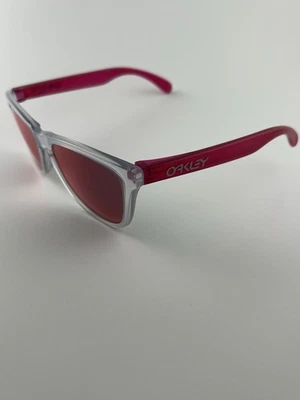 Oakley Frogskins Matte Clear Translucent Pink Torch Iridium OO9013-B355 RARE - Image 1 of 4