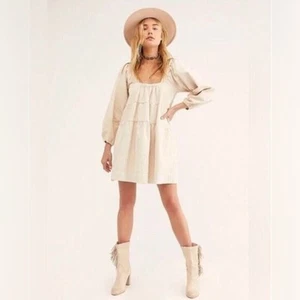 Vestito babydoll Free People Lou Jean avorio - Foto 1 di 7