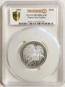 2020 Papua New Guinea 2 oz Silver Bird Of Paradise PROOF PR70 PF70 PCGS - Picture 1 of 8