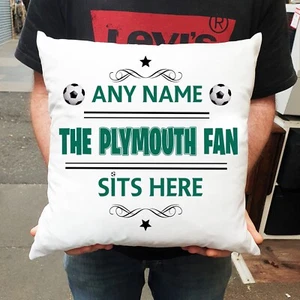 Plymouth Argyle supporter personalised cushion with filling Any Name - Picture 1 of 4
