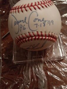 David Cone Autograph PG 7-18-99 Baseball With Joe Girardi