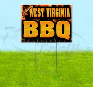 WEST VIRGINIA BBQ 18x24 Yard Sign WITH STAKE Corrugated Bandit BUSINESS BARBECUE - Picture 1 of 5